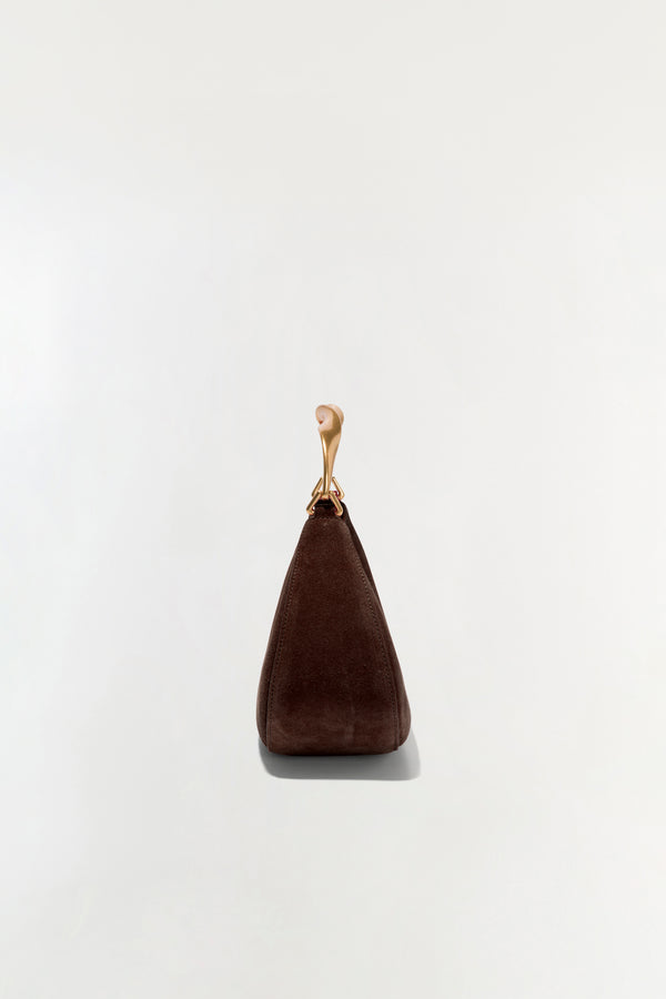 Jonathan Simkhai Nixi Suede Twist Handle Bag CACAO