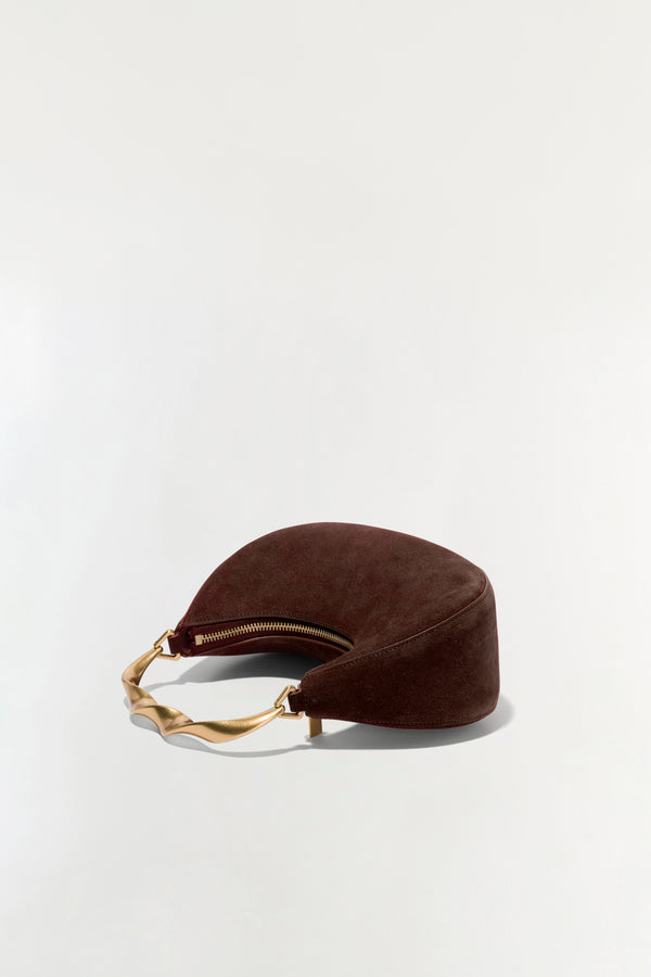 Jonathan Simkhai Nixi Suede Twist Handle Bag CACAO
