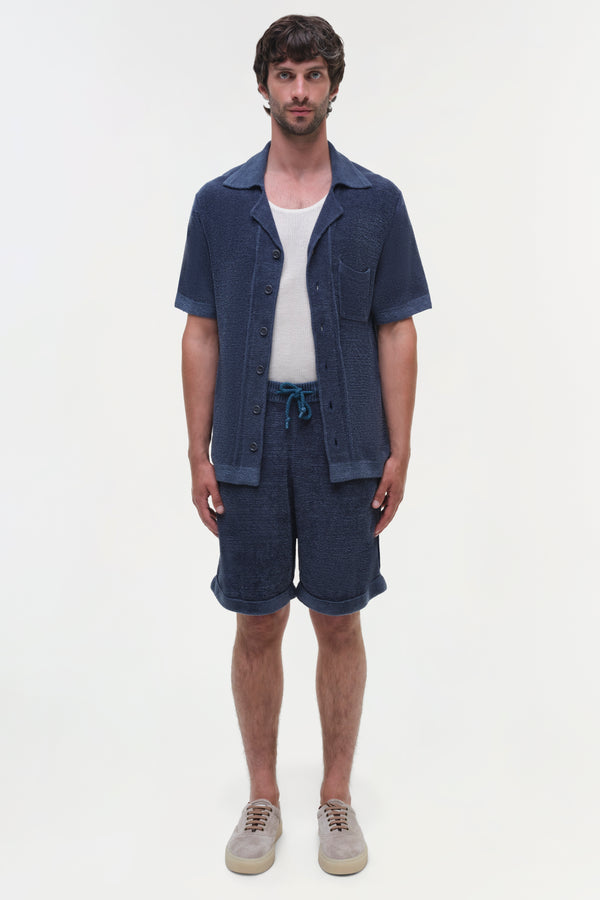 Jonathan Simkhai Ozzie Terry Knit Shirt STEEL