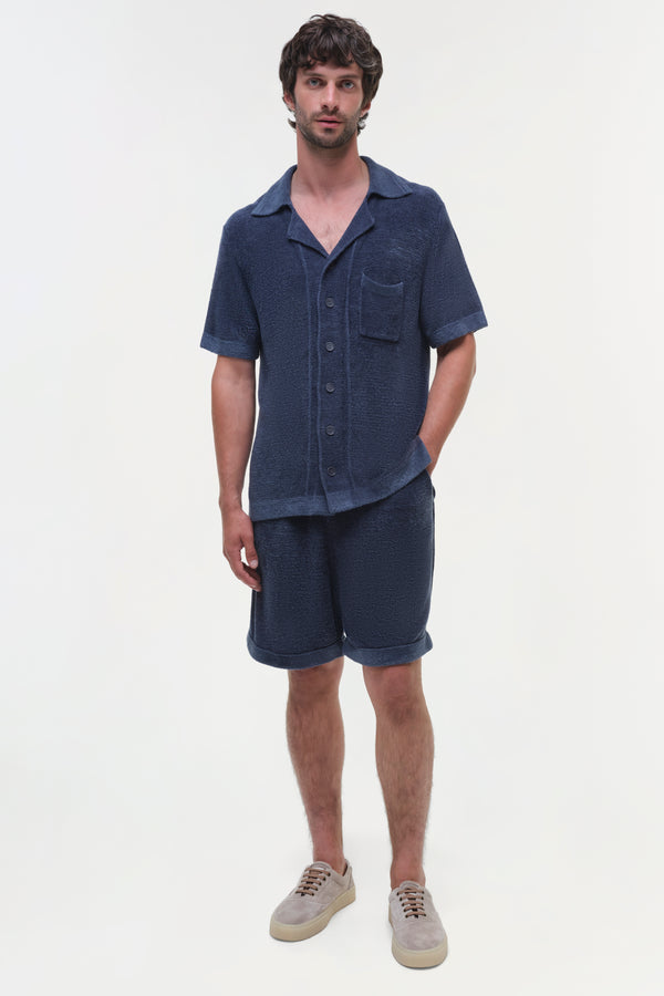 jonathan simkhai Ozzie Terry Knit Shirt STEEL