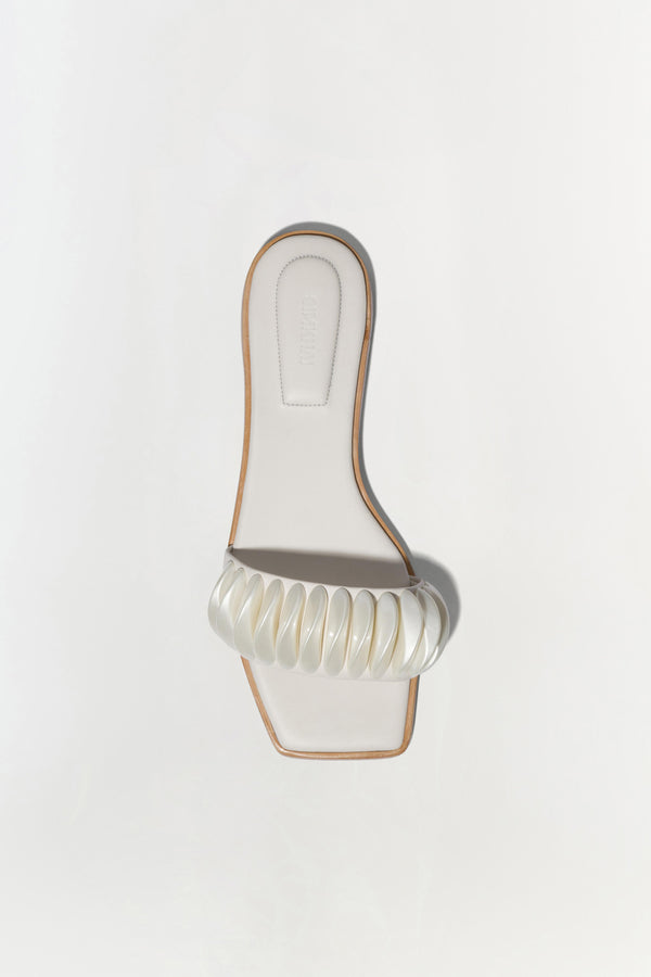 Jonathan Simkhai Pearlized Ripple Sandal Ivory