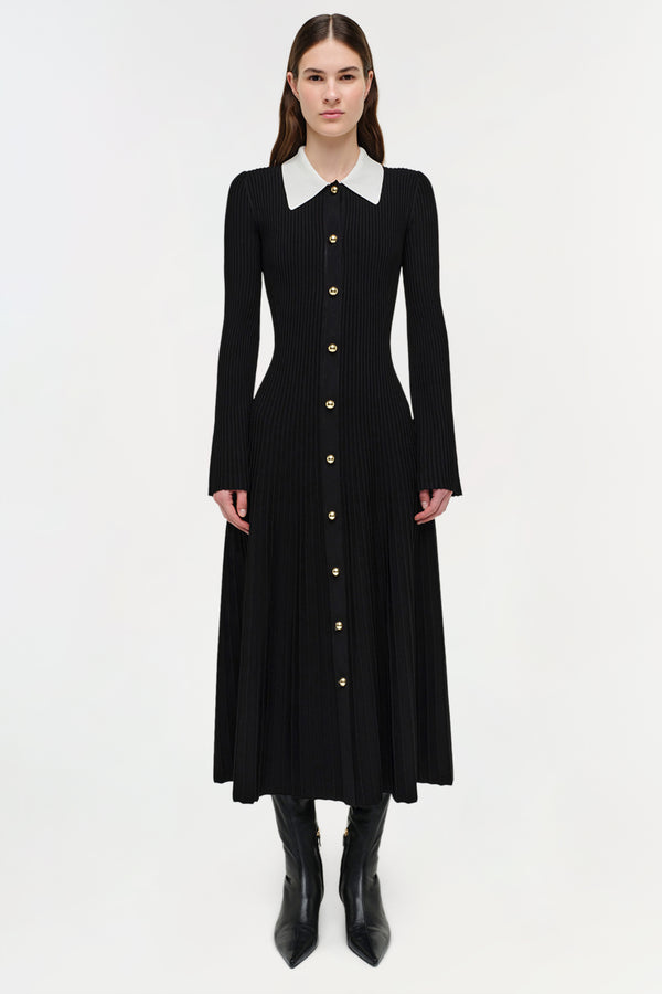 Jonathan Simkhai Philippa Knit Midi Dress Black