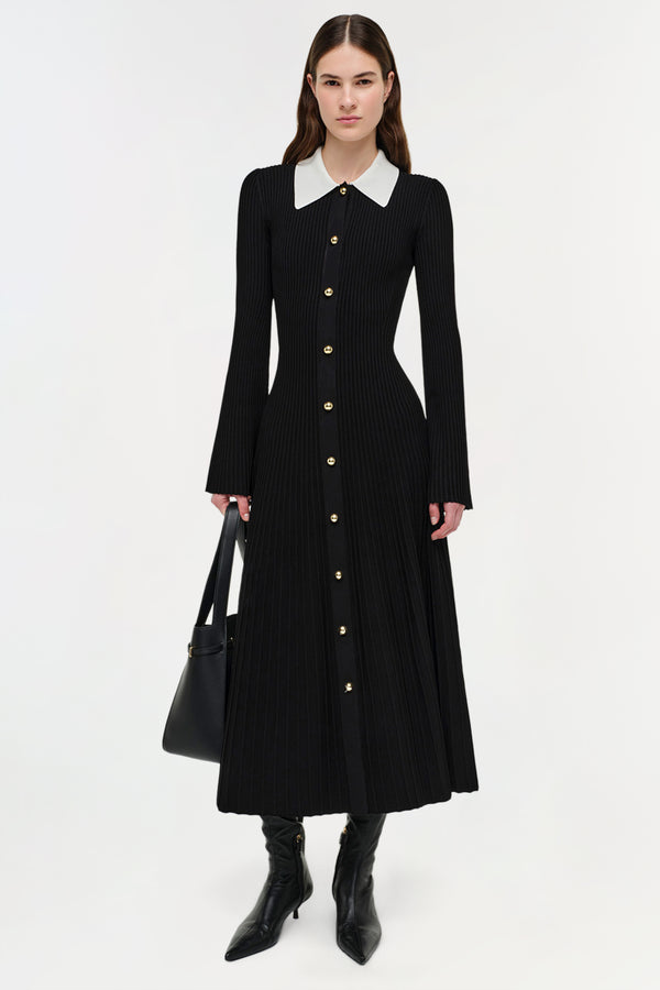 jonathan simkhai Philippa Knit Midi Dress Black