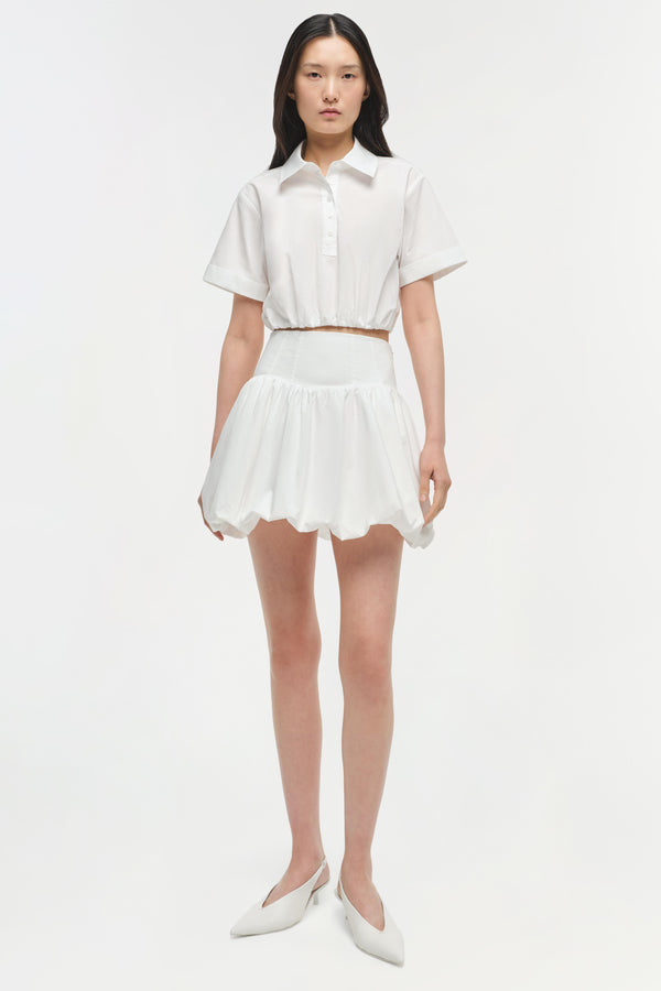 jonathan simkhai Pippa Cotton Mini Skirt WHITE