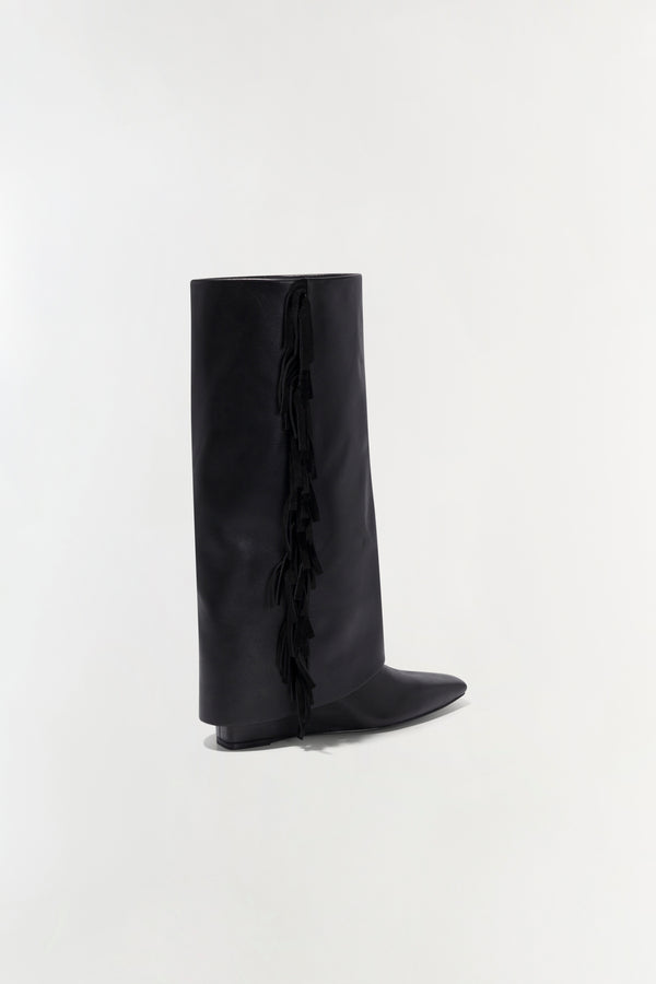 Jonathan Simkhai Quinn Leather Fringe Boot Black