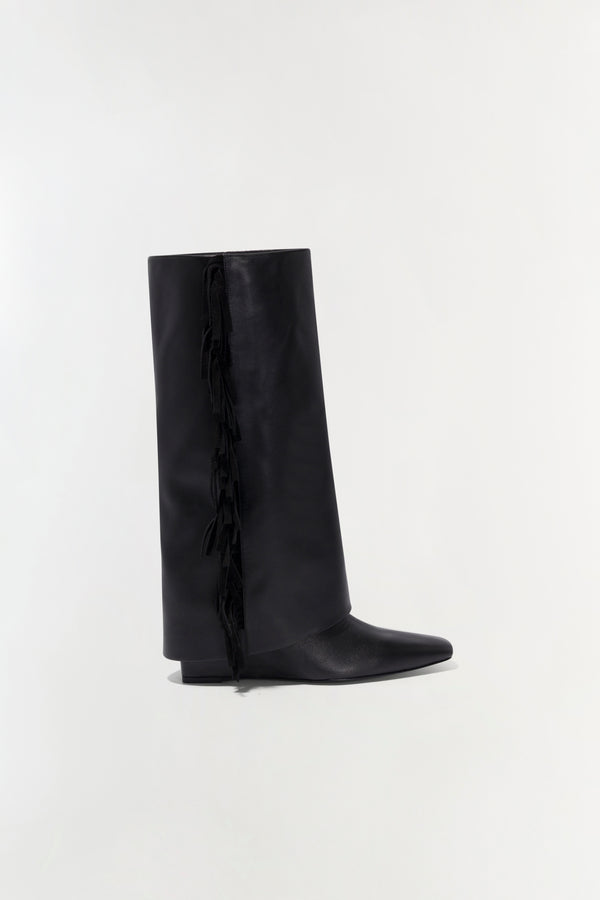 jonathan simkhai Quinn Leather Fringe Boot Black