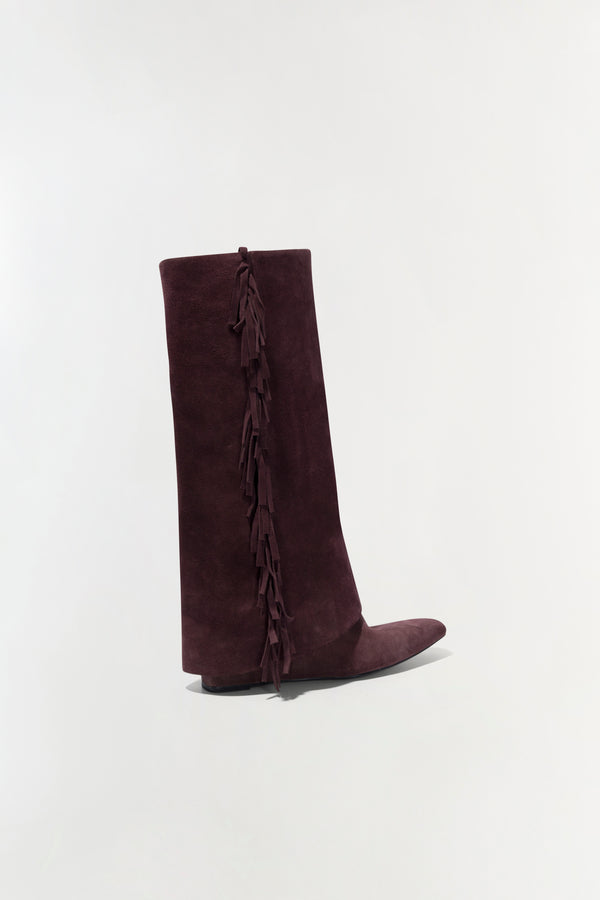 Jonathan Simkhai Quinn Suede Fringe Boot CACAO