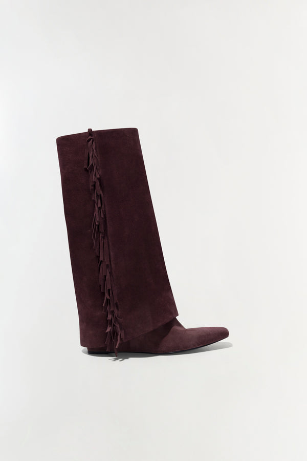 jonathan simkhai Quinn Suede Fringe Boot CACAO