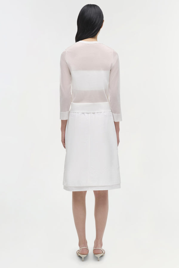 Jonathan Simkhai Rachel Sheer Knit Cardigan Ivory