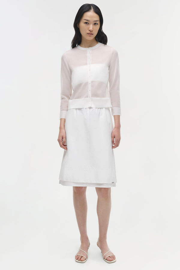 jonathan simkhai Rachel Sheer Knit Cardigan Ivory