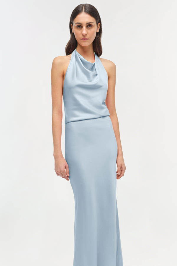 Jonathan Simkhai Reannon Satin Gown BLUE HAZE