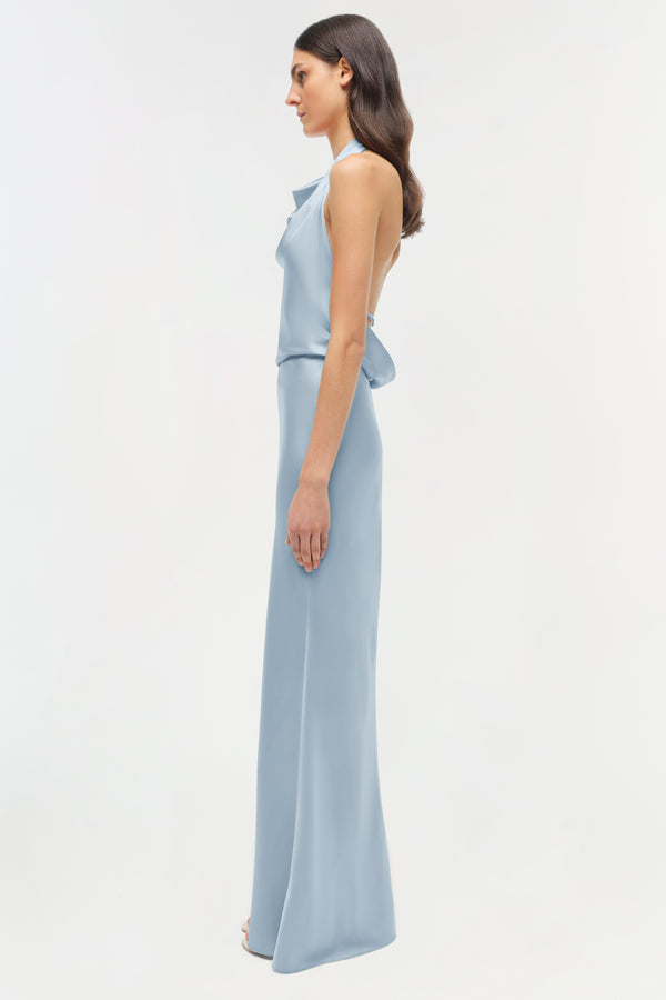 Jonathan Simkhai Reannon Satin Gown BLUE HAZE