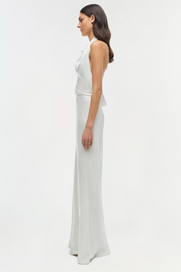 Jonathan Simkhai Reannon Satin Gown Ivory