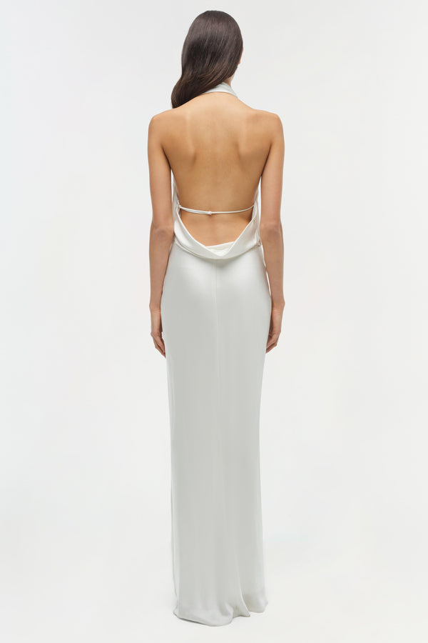 Jonathan Simkhai Reannon Satin Gown Ivory