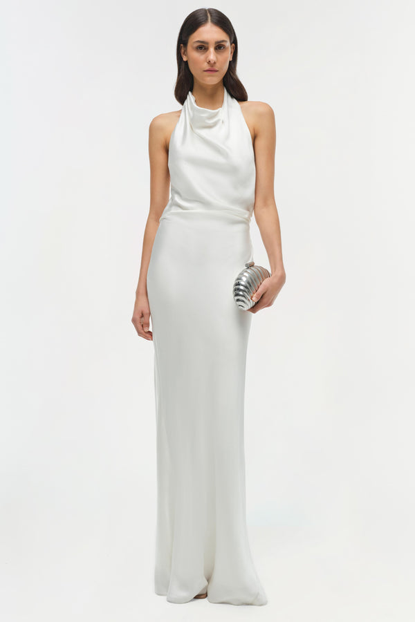 jonathan simkhai Reannon Satin Gown Ivory