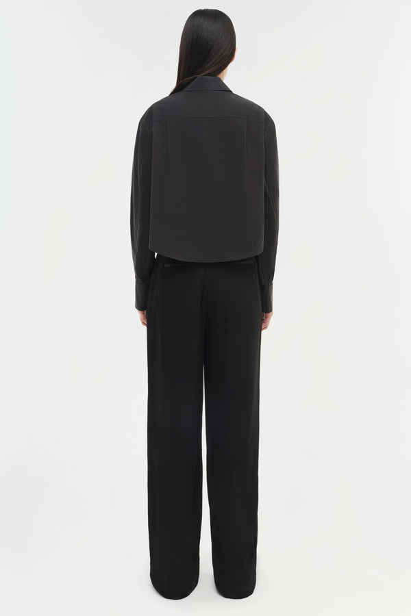 Jonathan Simkhai Renata Cropped Shirt Black