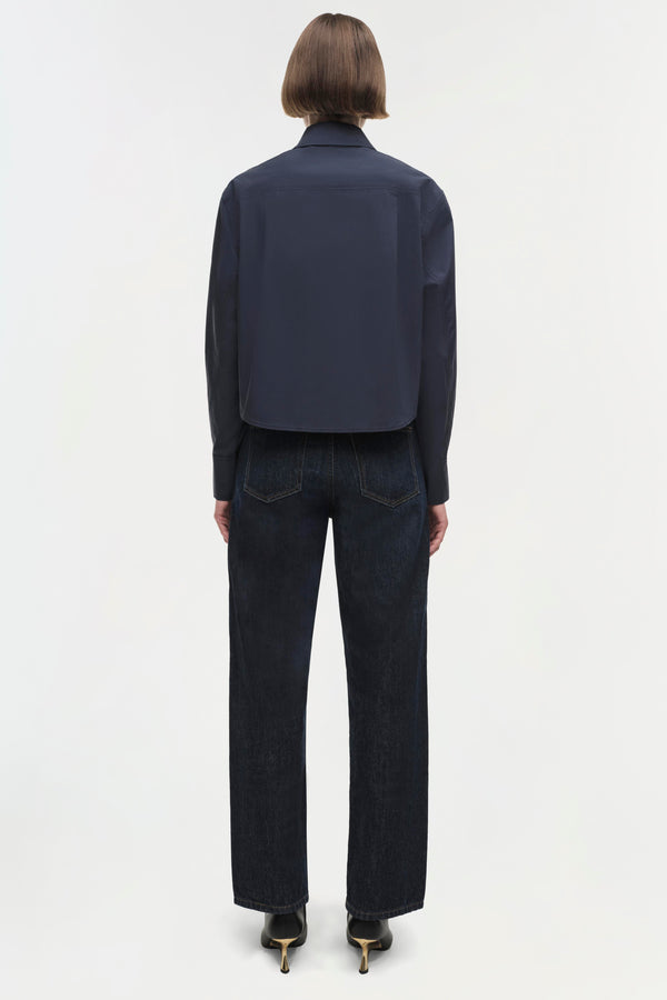 Jonathan Simkhai Renata Cropped Shirt Midnight