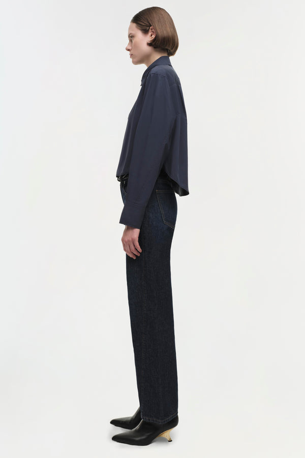 Jonathan Simkhai Renata Cropped Shirt Midnight