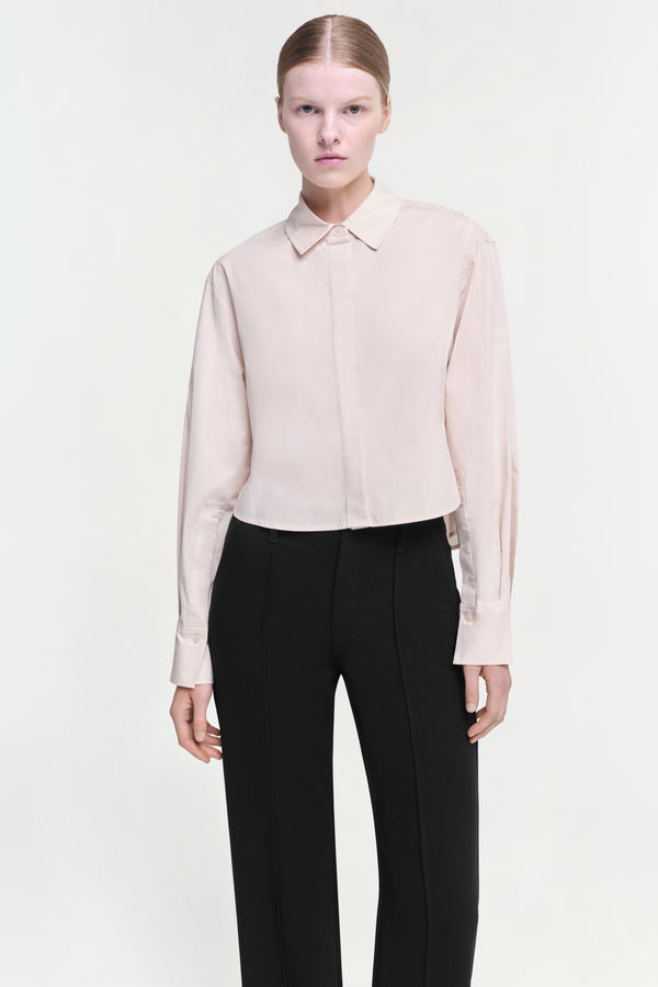 jonathan simkhai Renata Cropped Shirt Sand