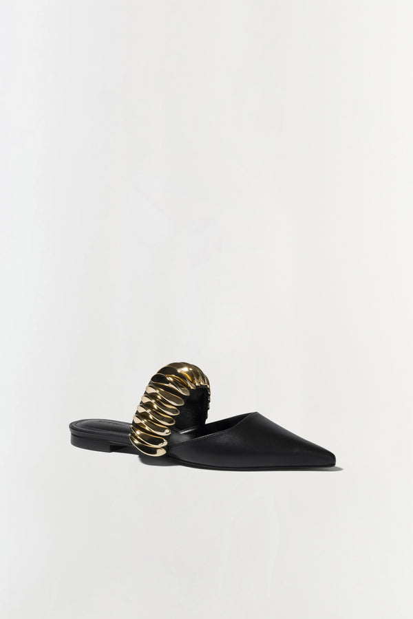 Jonathan Simkhai Ripple Mule BLACK GOLD