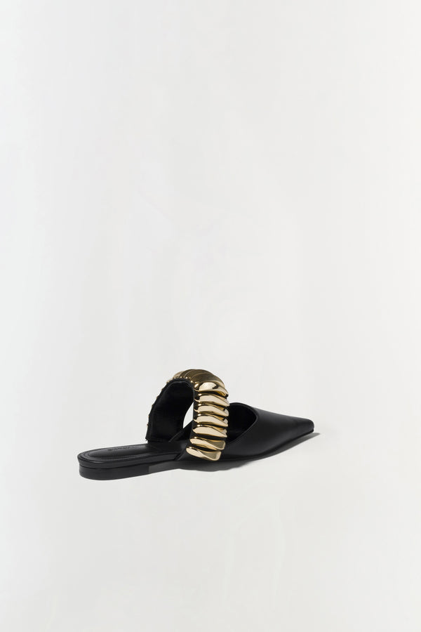 Jonathan Simkhai Ripple Mule BLACK GOLD