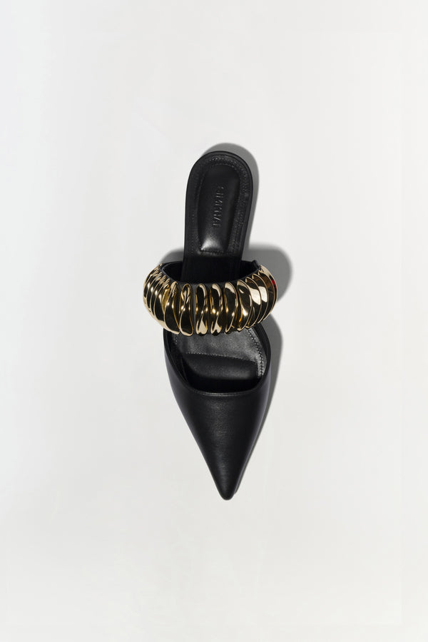 Jonathan Simkhai Ripple Mule BLACK GOLD