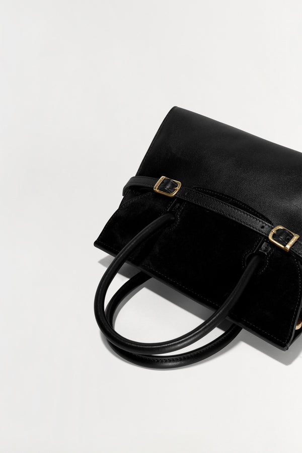 Jonathan Simkhai River Mini Suede Handle Bag Black