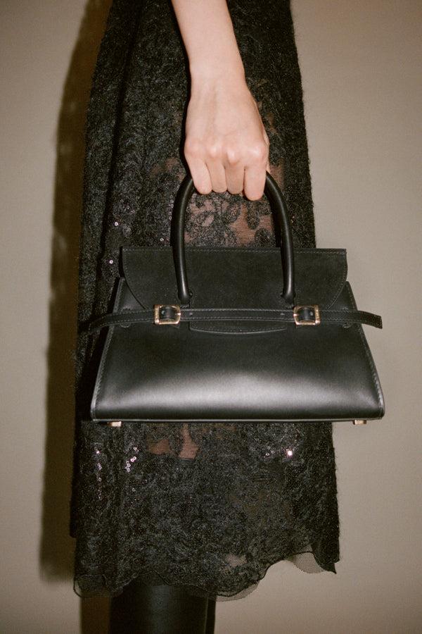 Jonathan Simkhai River Mini Suede Handle Bag Black