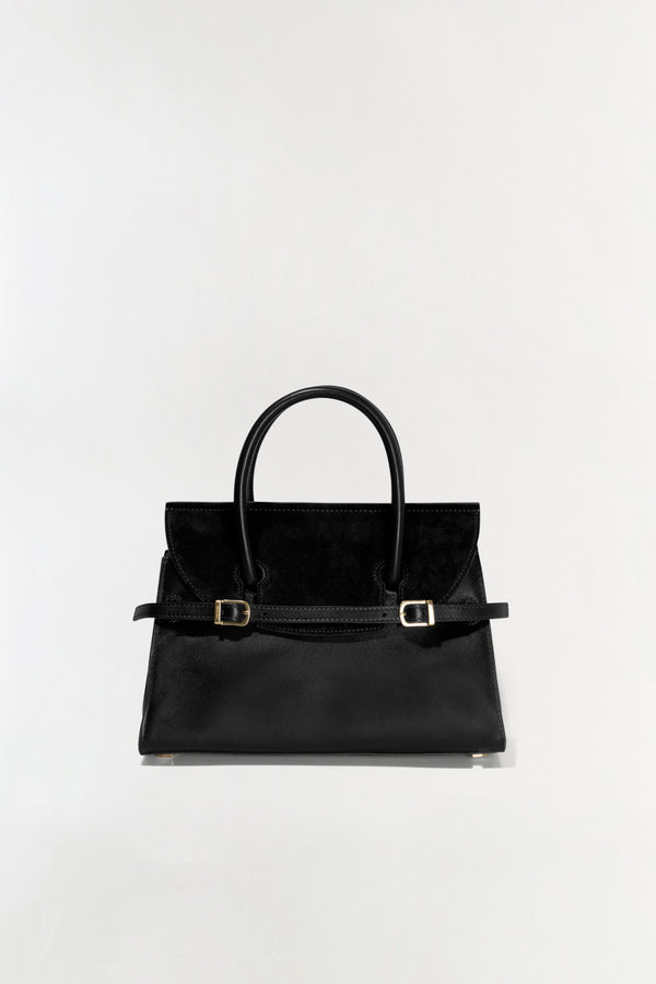 jonathan simkhai River Mini Suede Handle Bag Black