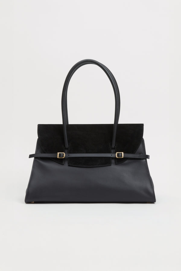 jonathan simkhai River Suede Shoulder Bag Black