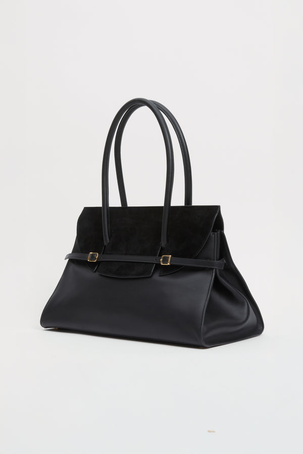 Jonathan Simkhai River Suede Shoulder Bag Black