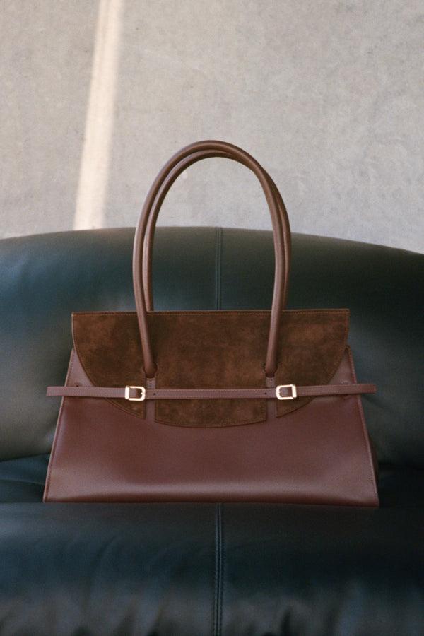 Jonathan Simkhai River Suede Shoulder Bag CACAO