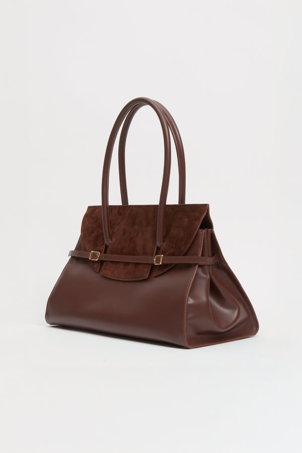Jonathan Simkhai River Suede Shoulder Bag CACAO