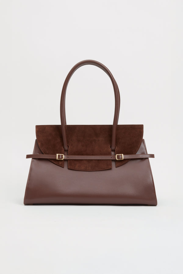jonathan simkhai River Suede Shoulder Bag CACAO
