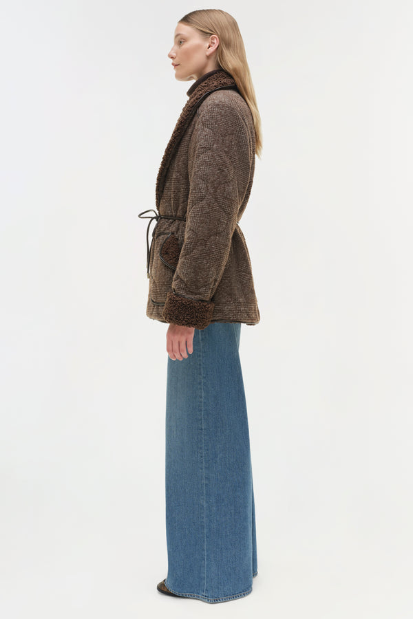 Jonathan Simkhai Rorie Quilted Jacket CHOCOLATE