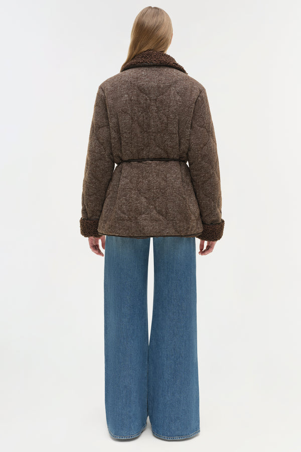 Jonathan Simkhai Rorie Quilted Jacket CHOCOLATE