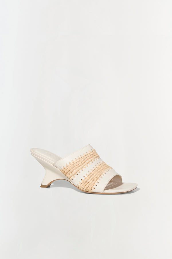 Jonathan Simkhai Shadow Mule Raffia Sandal CREAM