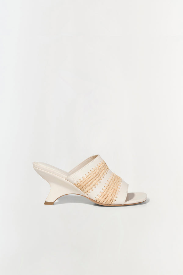jonathan simkhai Shadow Mule Raffia Sandal CREAM