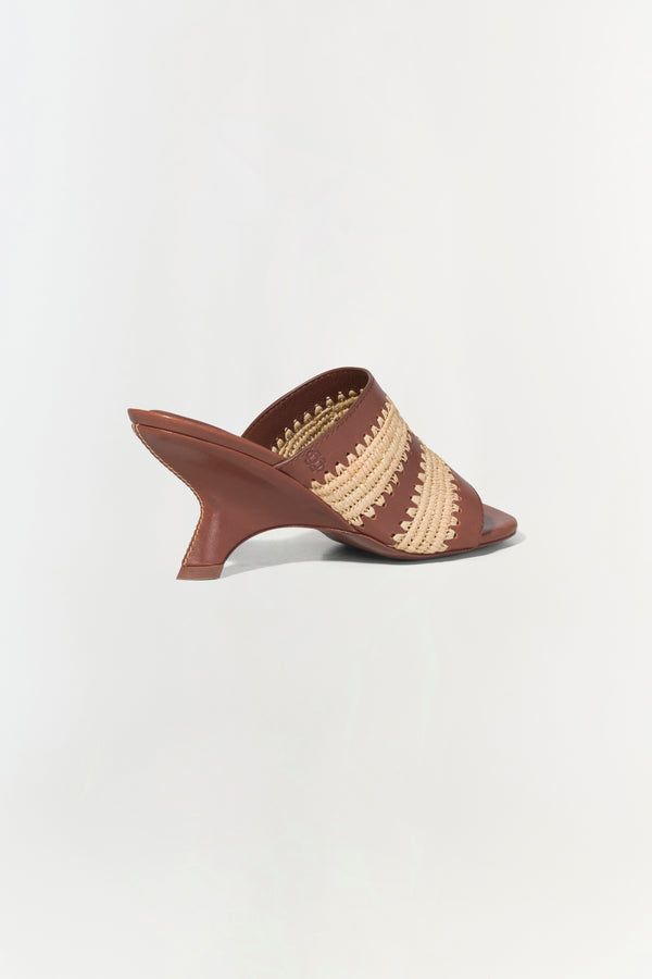 Jonathan Simkhai Shadow Mule Raffia Sandal SABLE