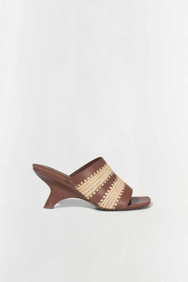 jonathan simkhai Shadow Mule Raffia Sandal SABLE