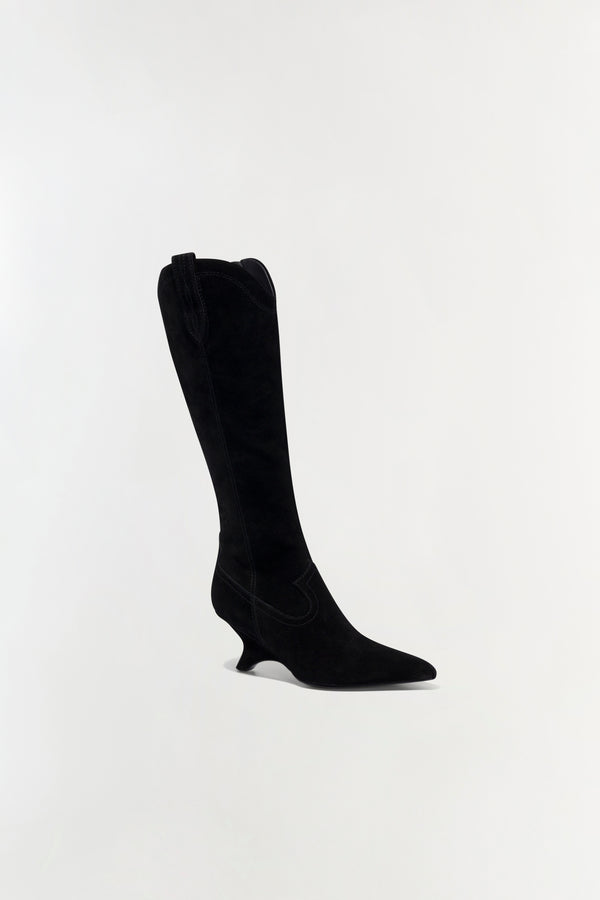Jonathan Simkhai Shadow Suede Knee High Boot Black