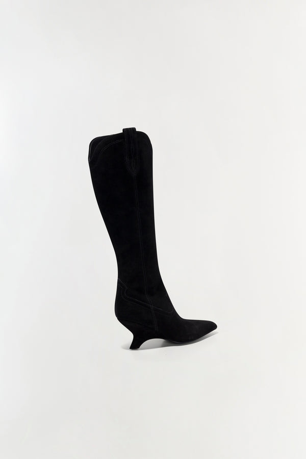Jonathan Simkhai Shadow Suede Knee High Boot Black