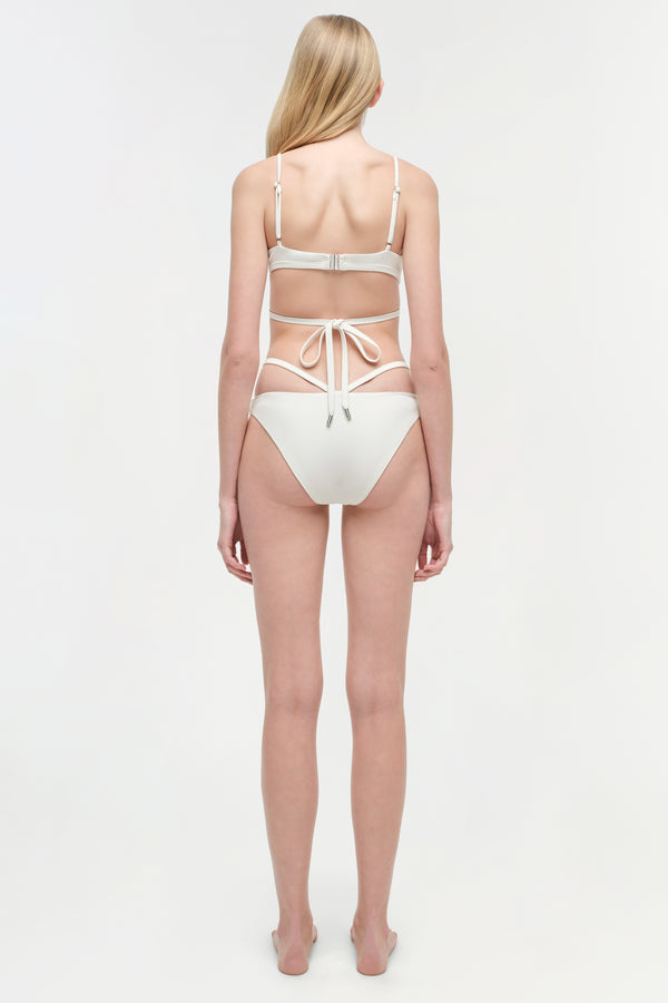 Jonathan Simkhai Signature Harlen Bikini Top WHITE