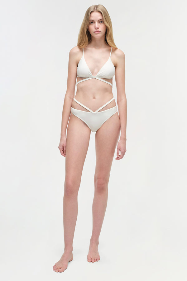jonathan simkhai Signature Harlen Bikini Top WHITE