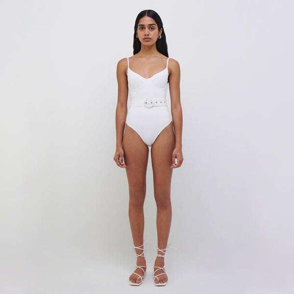 Jonathan Simkhai Signature Noa Swimsuit WHITE