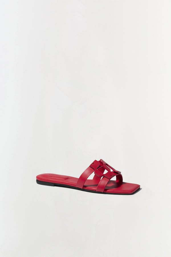 Jonathan Simkhai Simkhai Monogram Slide FIERY RED