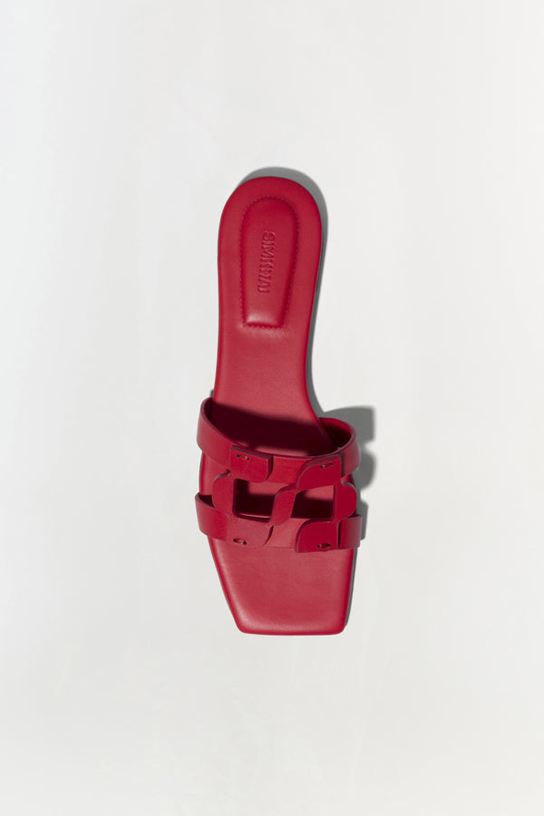 Jonathan Simkhai Simkhai Monogram Slide FIERY RED