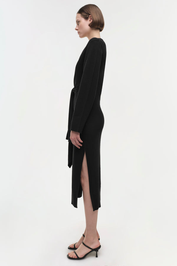 Jonathan Simkhai Skyla Cotton Cashmere Dress BLACK