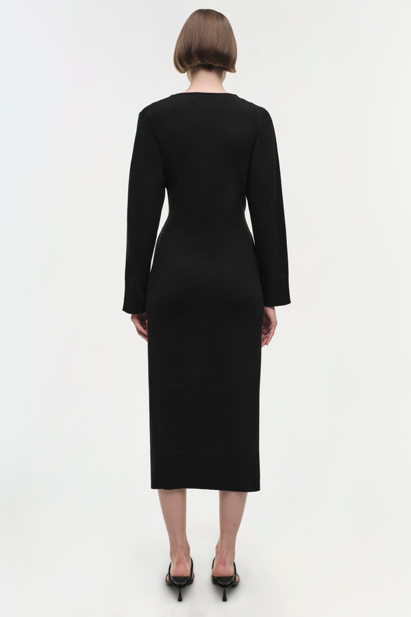 Jonathan Simkhai Skyla Cotton Cashmere Dress BLACK