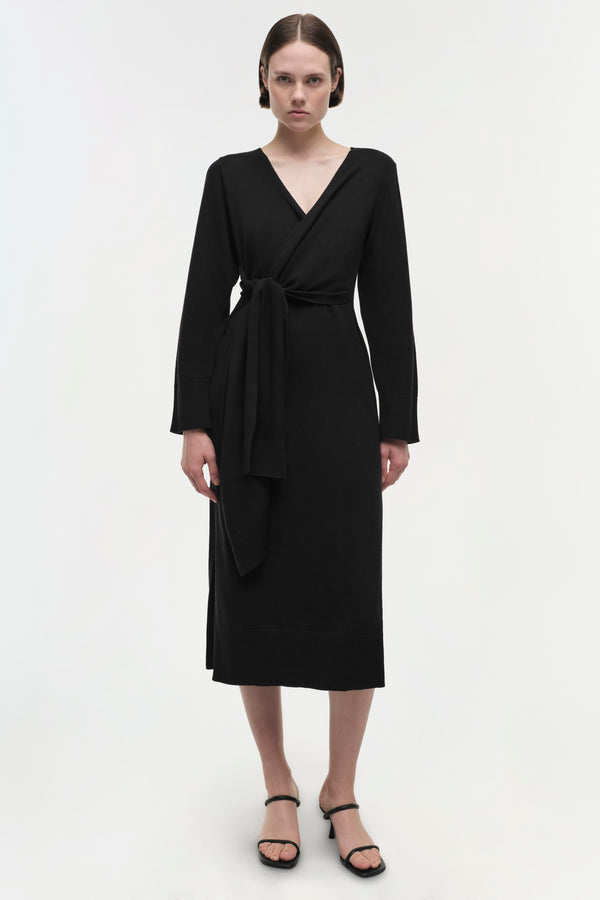 jonathan simkhai Skyla Cotton Cashmere Dress BLACK